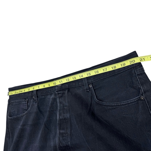 Levi’s 501 Jeans Button Fly Men’s Size 42 x 32 Black Straight Leg Denim - Picture 11 of 14